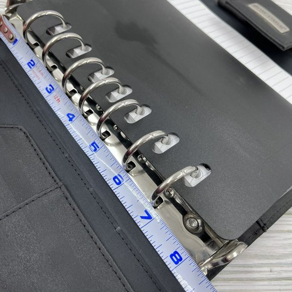 DAY TIMER 7-Ring Organizer Binder Planner Cover 1” Black Vinyl Snap Close - Picture 6 of 12